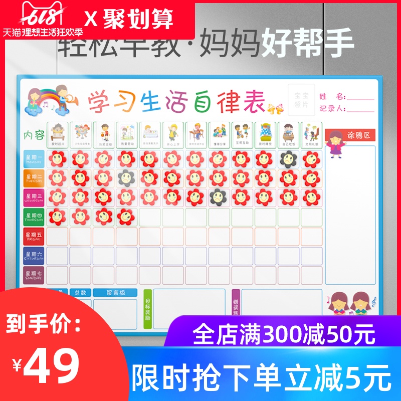 儿童成长自律表幼儿园宝宝奖励贴小红花表扬贴纸小学生记录积分卡在类目 玩具/童车/益智/积木/模型, 早教/智能玩具, 贴纸中 - 来自Buy2taobao.com提供专业的淘宝代购服务