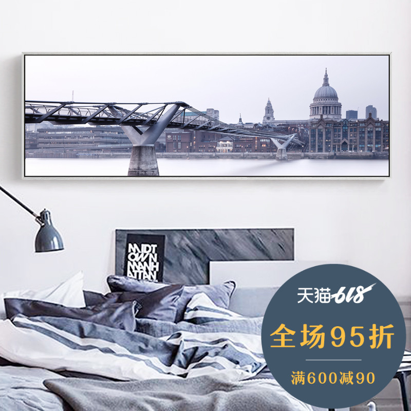 光影伦敦 卧室装饰画床头墙画横幅现代简约客厅挂画城市建筑夜景在类目 家居饰品, 装饰画, 现代装饰画中 - 来自Buy2taobao.com提供专业的淘宝代购服务