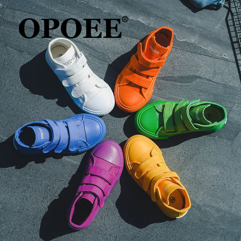 OPOEE Children canvas shoes Boy Girls Shoes Gaobang pinkycolor skate shoes white Gym shoes 2019 Spring and autumn modelsin the Shoes/Baby Shoes/Parent-child shoes , Canvas shoes category - from Buy2taobao.com to provide professional Taobao agent buy service