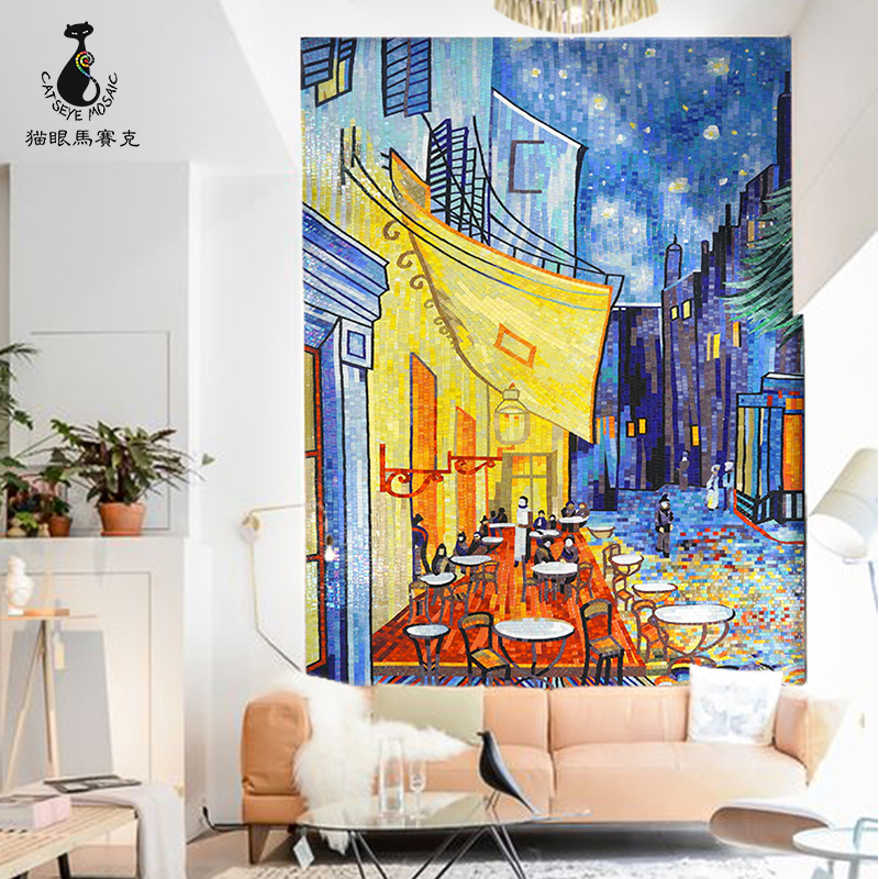 cat eye starry sky Cafe Glass mosaic Scissors painting Entrance Jigsaw puzzle TV backdrop ceramic tilein the Decoration main material , Ceramic tile , Mosaics category - from Buy2taobao.com to provide professional Taobao agent buy service