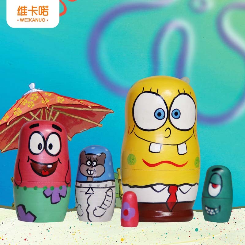 套娃海绵宝宝5层可爱卡通益智木制重叠玩具生日创意礼物包邮抖音|msdalam kategori Ciri-ciri kraftangan, Crafts luar negara, istimewa Rusia - dari Buy2taobao.com untuk memberikan perkhidmatan ejen Taobao profesional membeli