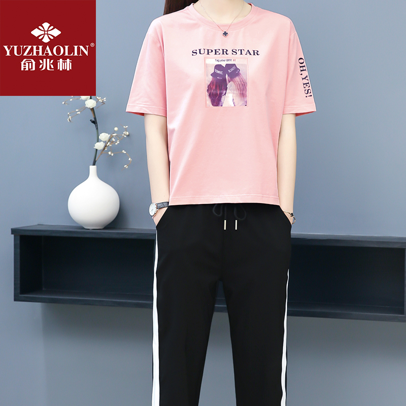 Yu Zhaolin summer new pattern lady Athletic Wear pure cotton Elastic force Short sleeved Stripes 2 leisure time suit ventilation lifein the Sportswear/Casual Clothing , Sport Package category - from Buy2taobao.com to provide professional Taobao agent buy service