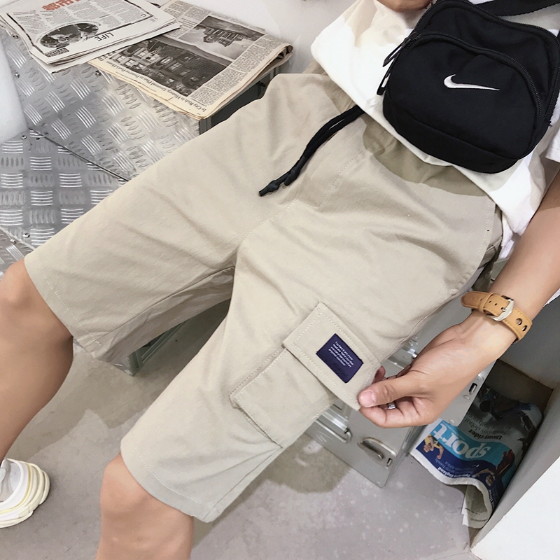夏季新款ulzzang青少年国潮工装裤ins男士哈伦裤学生五分休闲裤潮在类目 男装, 休闲裤中 - 来自Buy2taobao.com提供专业的淘宝代购服务