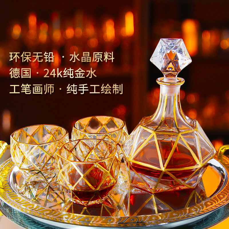 Outline in gold Whisky high-grade crystal glass Yang glasses household European style personality Wine Bottle Setin the Tableware , Flagon/Wineglass/Wine , Wineglass category - from Buy2taobao.com to provide professional Taobao agent buy service