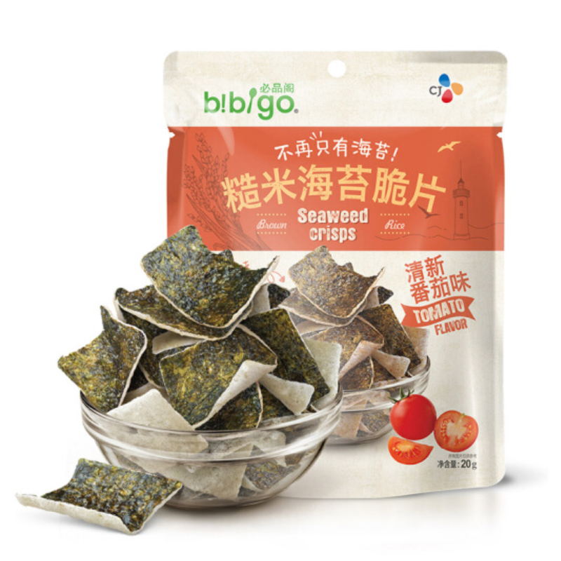 希杰必品阁bibigo糙米海苔脆片(清新番茄味)20g 非油炸即食海苔在类目 粮油米面/南北干货/调味品, 方便速食, 其它中 - 来自Buy2taobao.com提供专业的淘宝代购服务