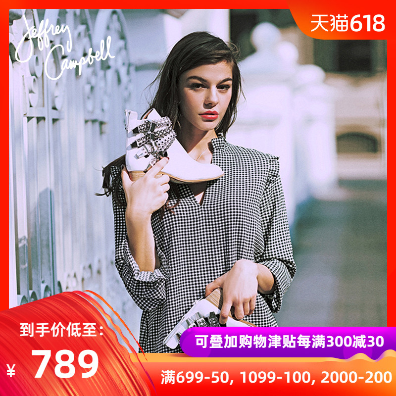 Jeffrey Campbell白色尖头方跟后拉链金属装饰街头风女鞋春季|ruв категории Женская обувь, низкий чистка - от Buy2taobao.com для оказания профессиональной услуги покупки агента Taobao