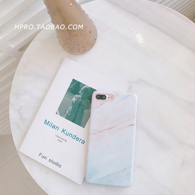 网红同款气质大理石 苹果6手机壳iPhone7plus/8/X/6s创意个性女款