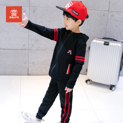 男童套装春装2018新款儿童运动两件套连帽卫衣春秋款中大童装潮童