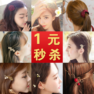 日韩版蝴蝶结发夹韩式欧美马尾夹刘海夹抓夹横夹边夹发卡子发饰品