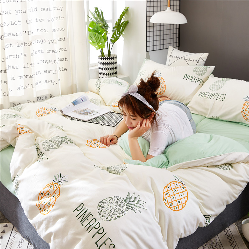 网红ins风水洗棉四件套床上用品单人学生宿舍床单被套三件套男女4|ruв категории постельные принадлежности, кровать новобрачных/четыре члена рукав/Несколько членов рукав - от Buy2taobao.com для оказания профессиональной услуги покупки агента Taobao