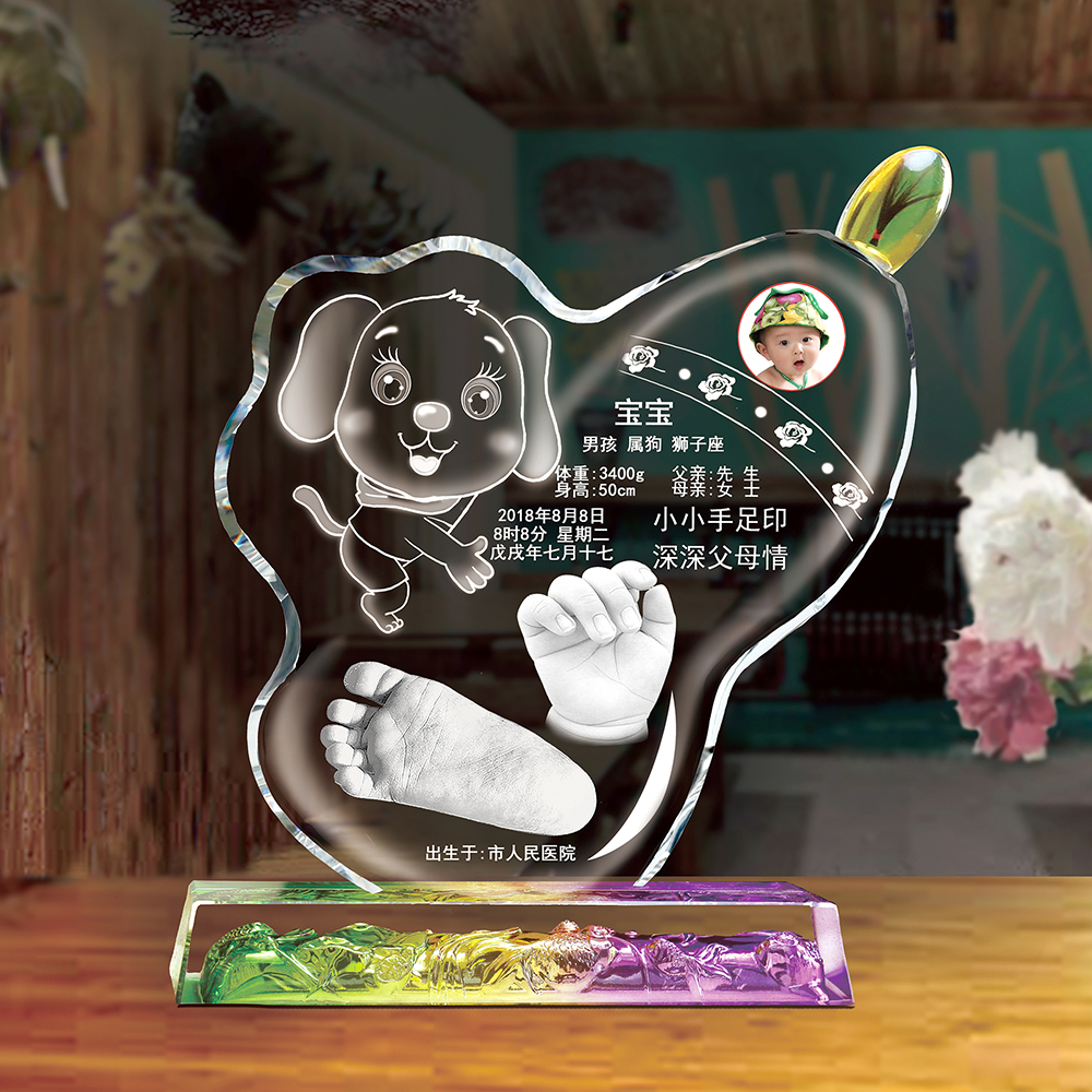 北京定做水晶手足印胎毛笔胎毛章 彩色琉璃底座水晶内雕手足印|ruв категории игрушка/коляска/головоломка/блоки/модель, Ребенок сувениры/характер продукта, руки следы - от Buy2taobao.com для оказания профессиональной услуги покупки агента Taobao