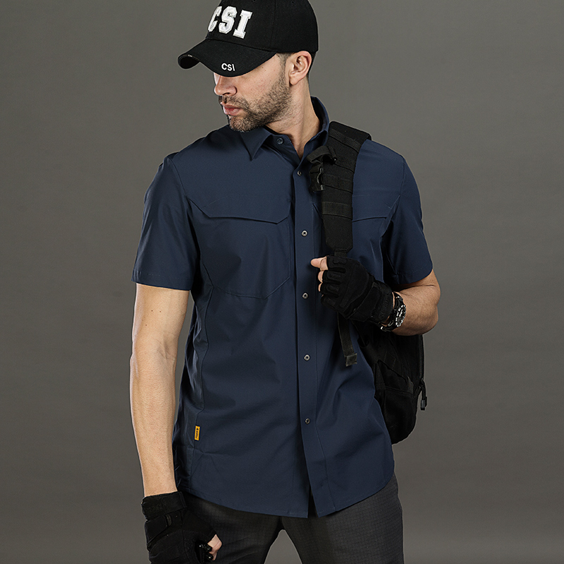 Aralia Short sleeved Quick drying shirt outdoors Elastic force moisture absorption tactics shirt leisure time business affairs commutein the Outdoor/Mountaineer/Camping/Travel Goods , Outdoor clothing , Quick-drying underwear , Quick-drying shirt category - from Buy2taobao.com to provide professional Taobao agent buy service