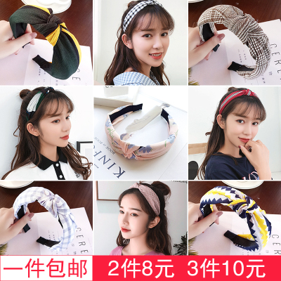 发箍女韩国简约百搭成人网红压发发带2018新款发卡宽边森女系头箍
