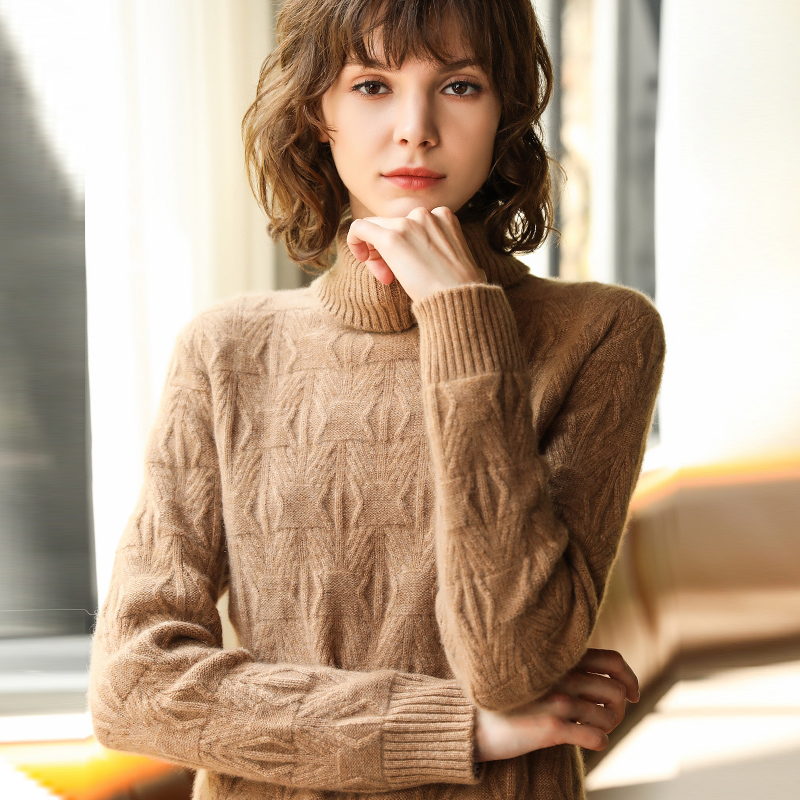 2018 Autumn and winter new pattern High collar 100% Cashmere sweater Pure Cashmere have cash less than that is registered in the accounts thickening Jacquard weave Socket sweater Base coatin the Women's clothing/Boutique , Sweaters category - from Buy2taobao.com to provide professional Taobao agent buy service