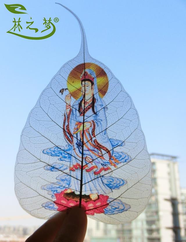 林之梦圣菩提树叶画观音菩萨佛教纪念品收藏品画芯装饰画宗教礼品在类目 家居饰品, 其他工艺饰品中 - 来自Buy2taobao.com提供专业的淘宝代购服务