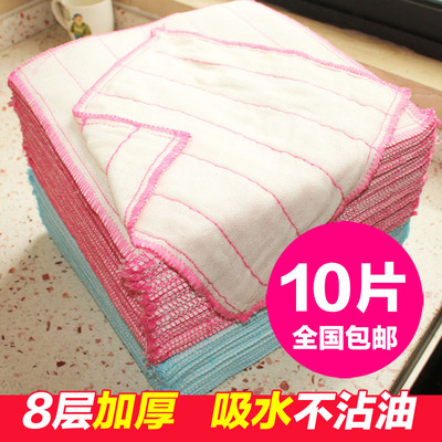 厨房不沾油洗碗布家用抹布家务清洁巾吸水不掉毛加厚油利除洗碗巾