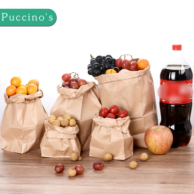 牛皮纸一次性外卖纸袋面包纸袋烘焙点心包装纸袋食品打包袋100只