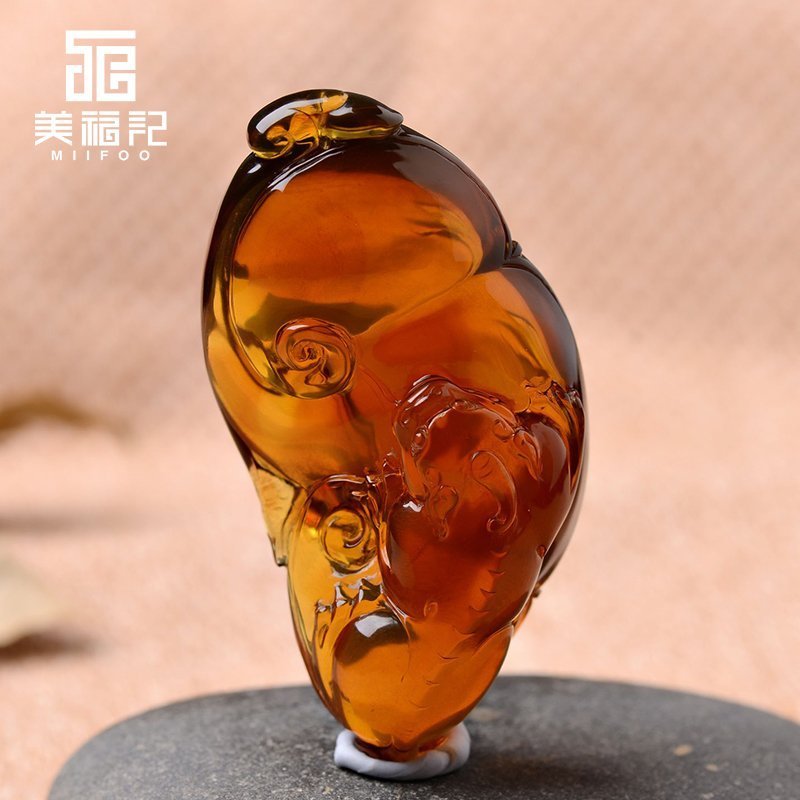 美福记正品天然缅甸琥珀棕珀霸王貔貅吊坠挂件附证书孤品GM256*|msdalam kategori barang kemas/berlian/Emerald/emas, amber asli (baru), Neckwear - dari Buy2taobao.com untuk memberikan perkhidmatan ejen Taobao profesional membeli