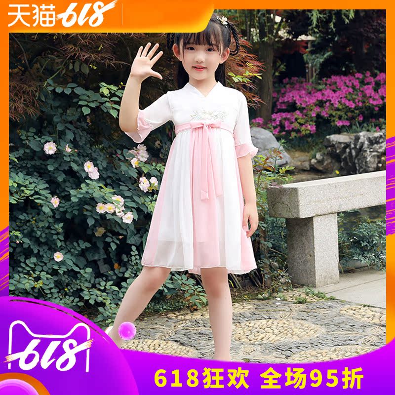 汉服女童中国风旗袍连衣裙超仙儿童襦裙小女孩洋气唐装古风儒裙夏在类目 童装/婴儿装/亲子装, 儿童旗袍/唐装/民族服装, 唐装中 - 来自Buy2taobao.com提供专业的淘宝代购服务