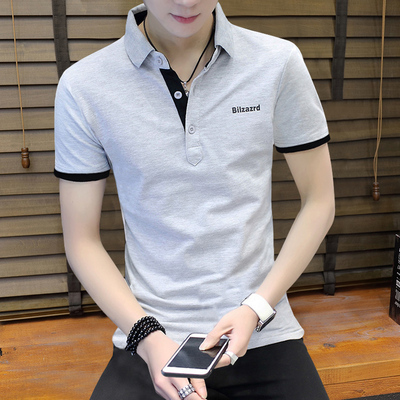 2018新款韩版潮流男士夏装丅恤上衣服 保罗短袖polo衫t恤百搭体恤