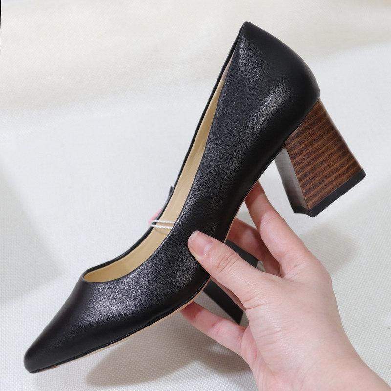 唯品会洛百丽2019新款 粗跟尖头单鞋在类目 女鞋, 低帮鞋中 - 来自Buy2taobao.com提供专业的淘宝代购服务