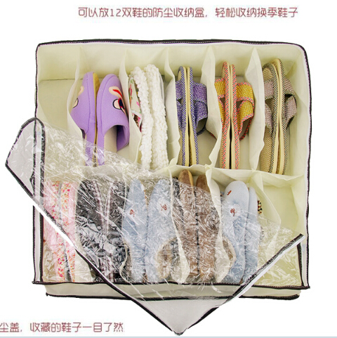 Bed 12 dustproof Shoe bag Storage bag Transparent cover Shoe bag Dust Shoes Bagged Shoe bag dustproof Gaitersin the Storage consolidation , Household appliances dust , Gaiters/Boots cover/Shoe category - from Buy2taobao.com to provide professional Taobao agent buy service