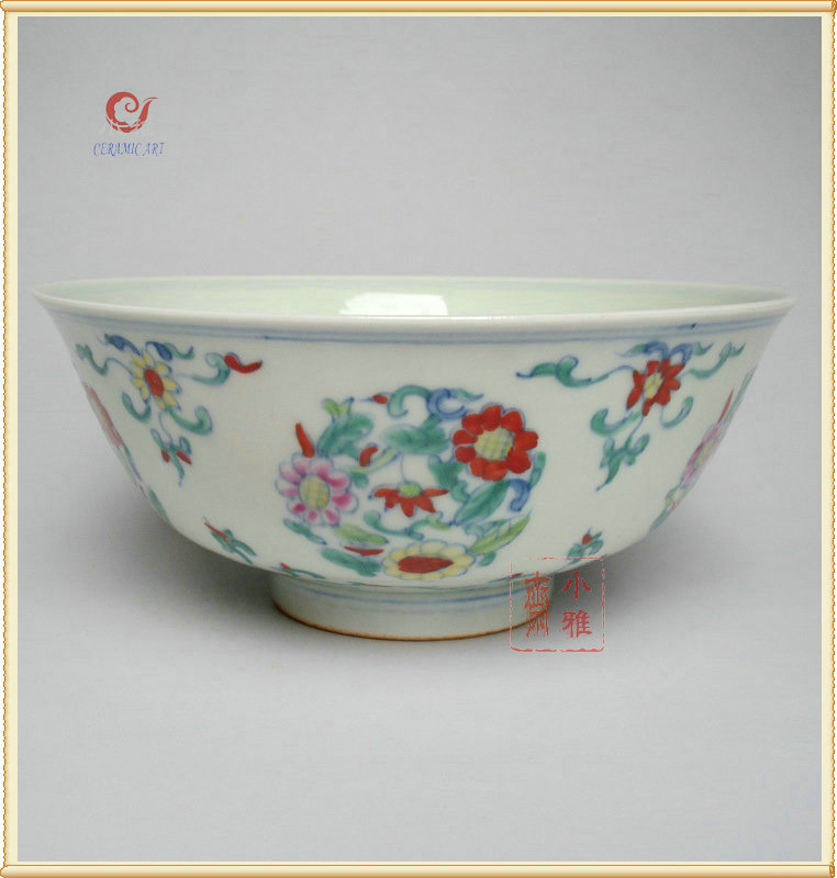 家居饰品工艺品摆件摆设景德镇仿古陶瓷器成化遗风手绘斗彩团花碗在类目 家居饰品, 装饰器皿, 装饰碗中 - 来自Buy2taobao.com提供专业的淘宝代购服务