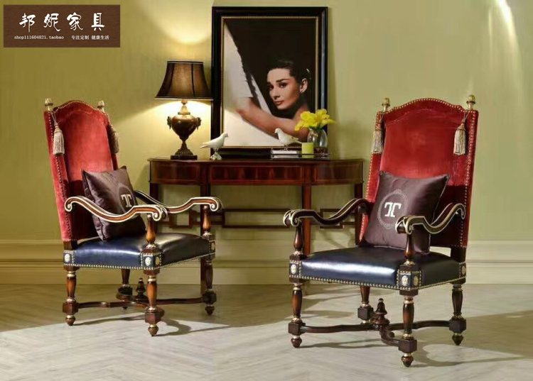 European style solid wood Retro Handrail Dining chair Neoclassical Carved Outline in gold chair Office chair club customized High back Dining chairin the Residential furniture , Class Seats , Chairs , Chair category - from Buy2taobao.com to provide professional Taobao agent buy service