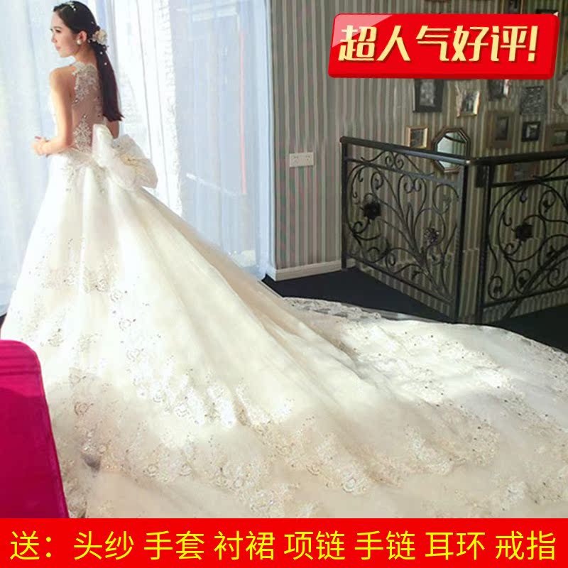 2018 new pattern Off Shoulder Wedding dress Long tail Wedding dress Wedding dress Out of yarn Backless bow Diamondin the Women's clothing/Boutique , Wedding/Cheongsam/Formal dress , Wedding category - from Buy2taobao.com to provide professional Taobao agent buy service