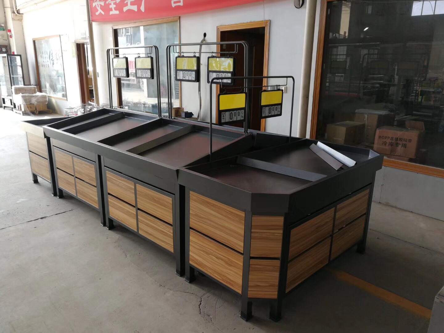 超市蔬菜水果货架钢木货架多功能展示架精品店木质高档果蔬菜架子|ruв категории коммерческий/офисная мебель, полки/витрина, фрукты стойка - от Buy2taobao.com для оказания профессиональной услуги покупки агента Taobao