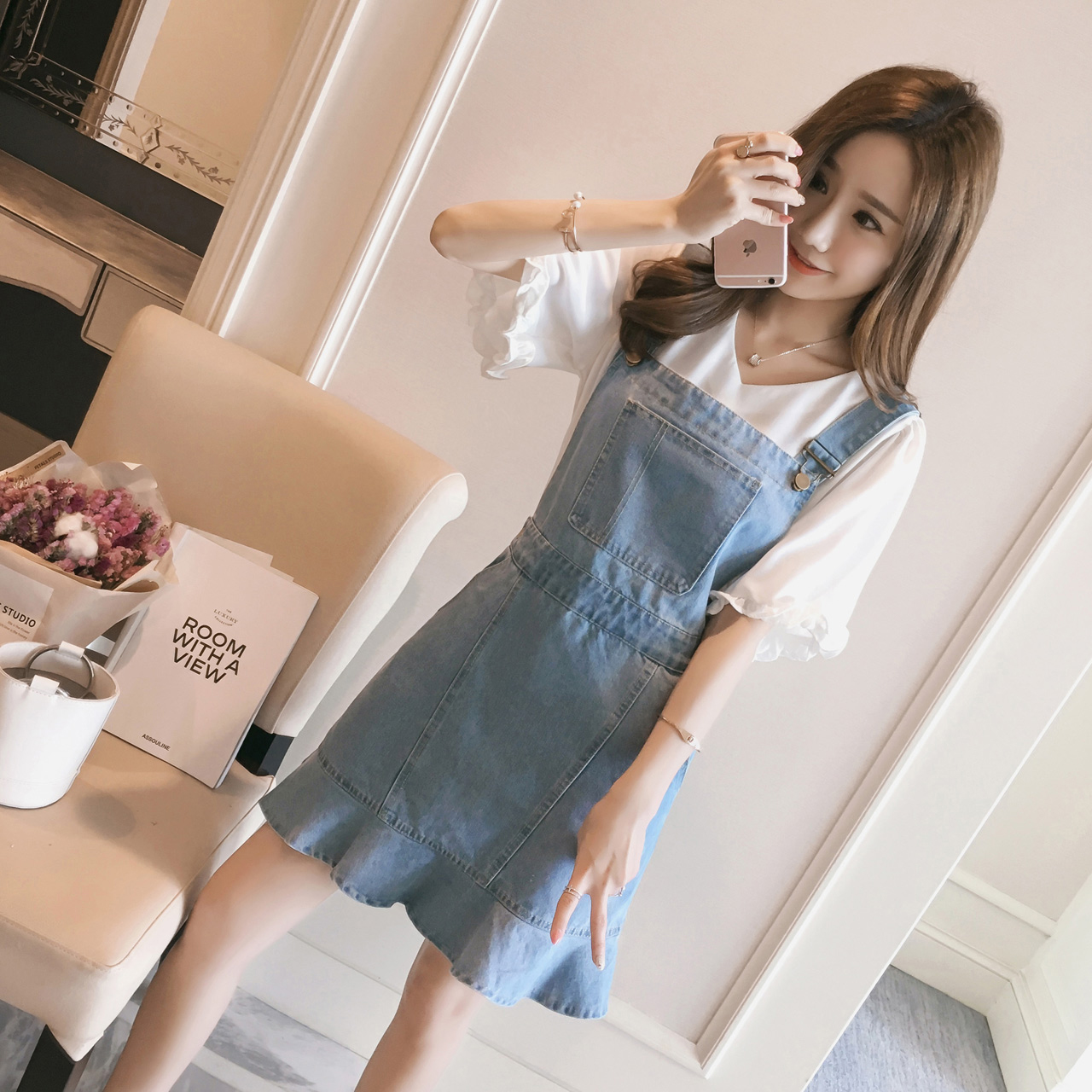 pregnant woman Dress Summer wear suit 2019 new pattern pregnant woman Base coat Easy Large cowboy Suspender skirt Two piece setin the Maternity/Maternal supplies/Nutrition , Maternity , Dress category - from Buy2taobao.com to provide professional Taobao agent buy service