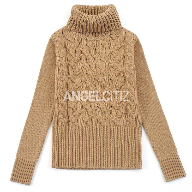 新款百搭高领毛线衣加厚修身<em>麻花</em>冬款<em>毛衣女</em>Y