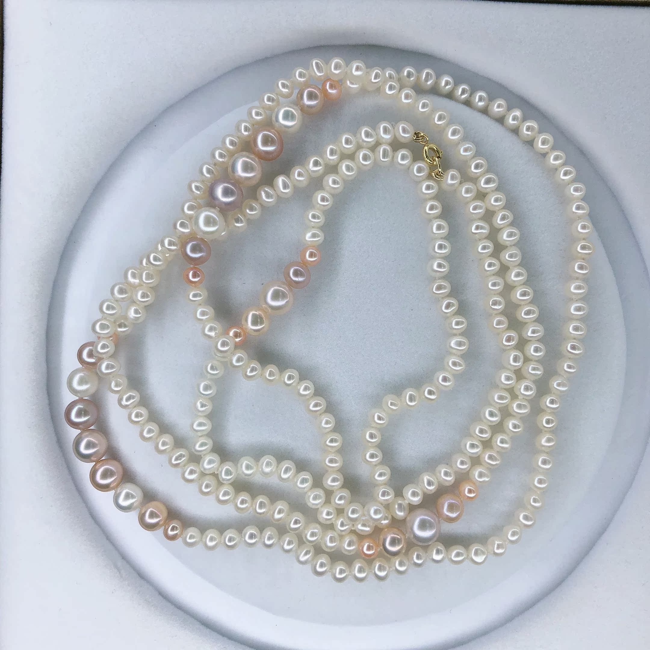 新款18K金扣双层珍珠项链|msdalam kategori barang kemas/berlian/Emerald/emas, mutiara asli (baru), barang kemas - dari Buy2taobao.com untuk memberikan perkhidmatan ejen Taobao profesional membeli