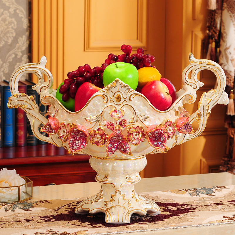 European style ceramics Fruit plate Large Luxurious originality modern household a living room tea table decorate Decoration Fruit bowl practicalin the Home accessories , Decorative items , Fruit plate/Fruit baskets category - from Buy2taobao.com to provide professional Taobao agent buy service