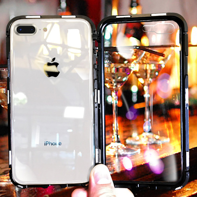 苹果8plus手机壳iphone7网红新款抖音7plus潮牌7p超薄壳全包防摔i8个性8p透明玻璃七男款i7女款八磁吸万磁王7