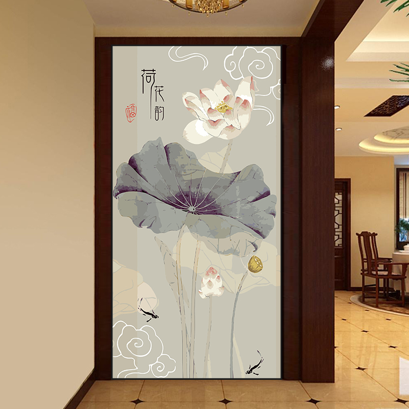 Significant Countryside Oil Coloring picture diy Digital painting Hand drawn a living room Decorative painting 60*120 Lotus rhymein the Home accessories , Decorative painting , DIY/Digital painting category - from Buy2taobao.com to provide professional Taobao agent buy service