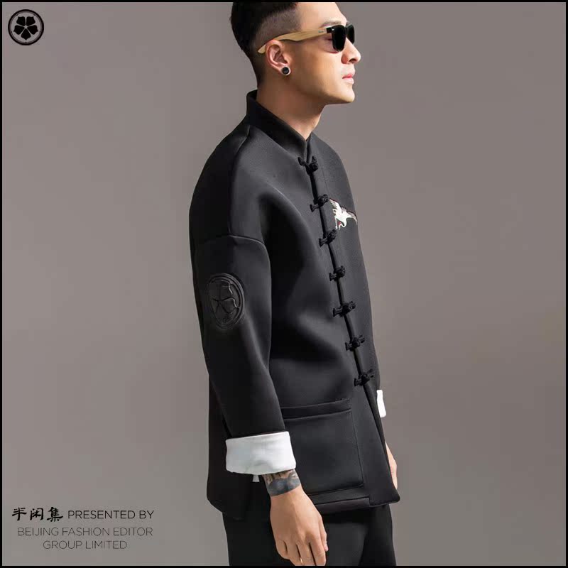 fashion Tang costume Space cotton-padded clothes Metrosexual Youth Cotton Embroidery Retro coat frog jacket Chinese style men's wearin the Men's clothing, National costume category - from Buy2taobao.com to provide professional Taobao agent buy service