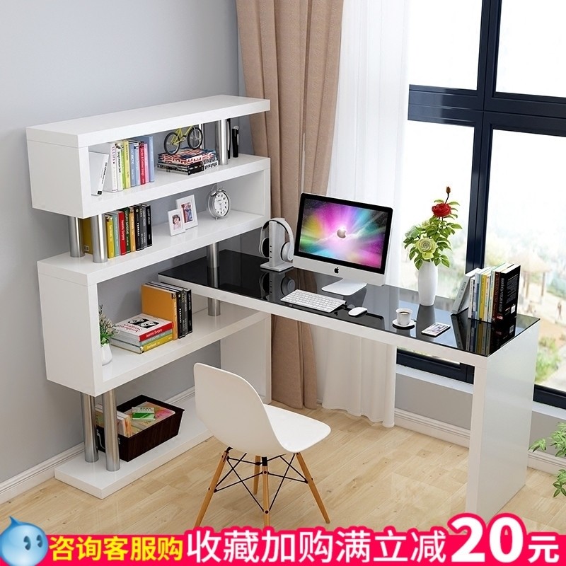 电脑桌转角书桌书架组合写字桌简约现代钢化玻璃电脑台式桌子家用|ruв категории жилой мебели, Таблица класса, компьютерный стол - от Buy2taobao.com для оказания профессиональной услуги покупки агента Taobao