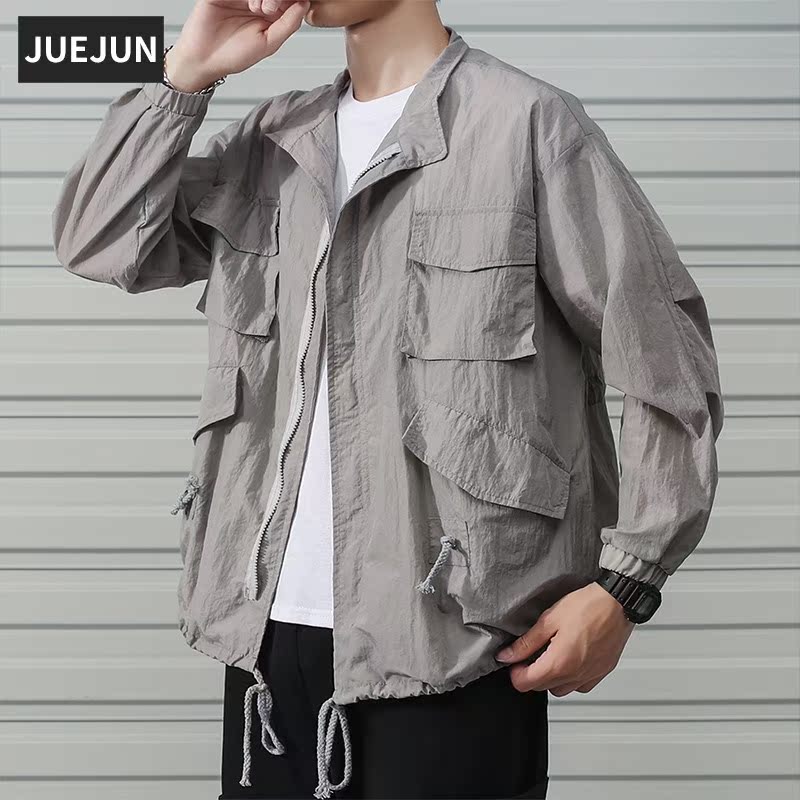 work clothes coat Chaopai Korean Edition Versatile The fat Easy Jacket Trend summer Add fertilizer XL Thin section coatin the Men's clothing, Jacket category - from Buy2taobao.com to provide professional Taobao agent buy service