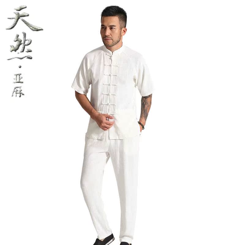 summer Tang costume Short sleeved Youth Thin section suit Chinese style Cotton and hemp Hanfu jacket Flax Buddhist clothes Tea servicein the Men's clothing, National costume category - from Buy2taobao.com to provide professional Taobao agent buy service