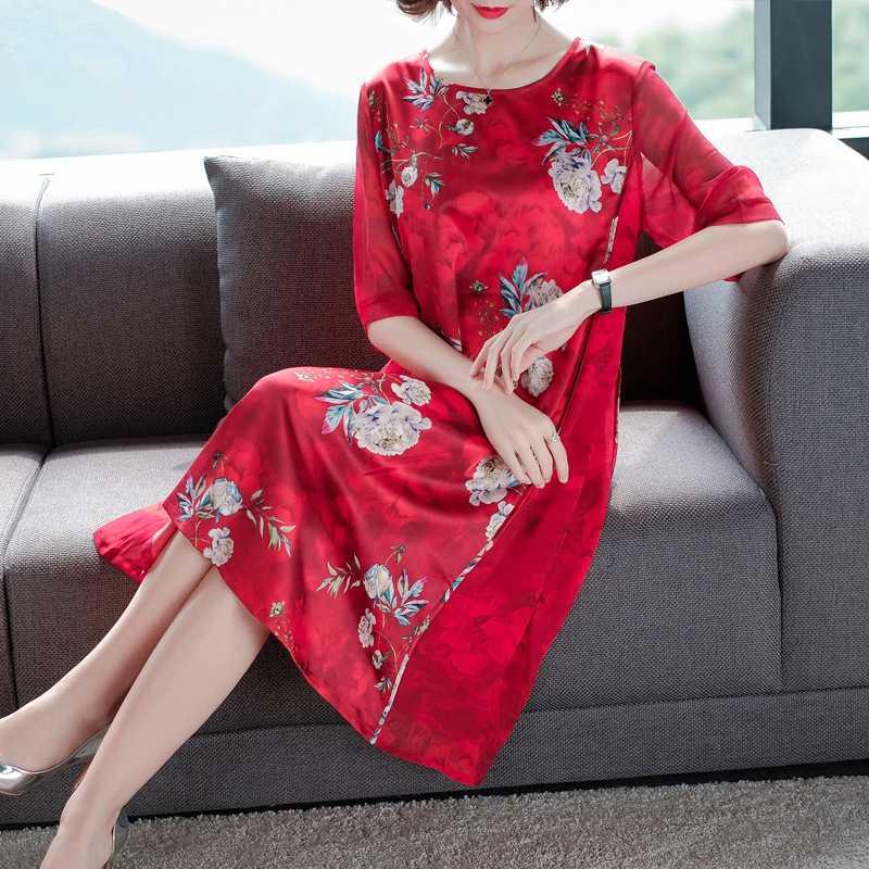 2019 new pattern Dress Kuotai Tai temperament Easy Large skirt Overknee mom Dressin the Women's clothing/Boutique , Large size women category - from Buy2taobao.com to provide professional Taobao agent buy service