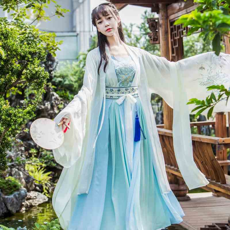 汉服女绿色系 学生汉服襦裙广袖仙女中国风清新淡雅学生古风六米在类目 女装/女士精品, 唐装/民族服装/舞台服装, 民族服装/舞台装中 - 来自Buy2taobao.com提供专业的淘宝代购服务