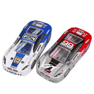 带口诀文具盒小学生笔盒男孩学习用品汽车造型双层铁质铅笔盒六一儿童节幼儿园小礼物批发可定制印logo