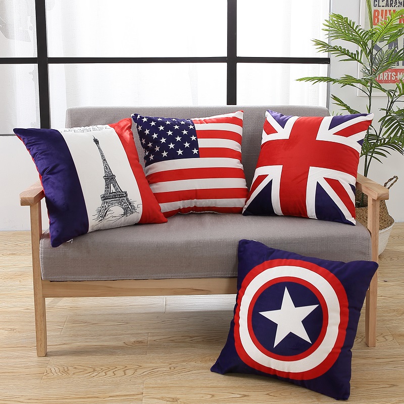 England Simplicity Pillows M word American style Stars and Stripes England Flannel automobile sofa Pillows Cushionin the Home Fabric , Pillow/Pillow category - from Buy2taobao.com to provide professional Taobao agent buy service
