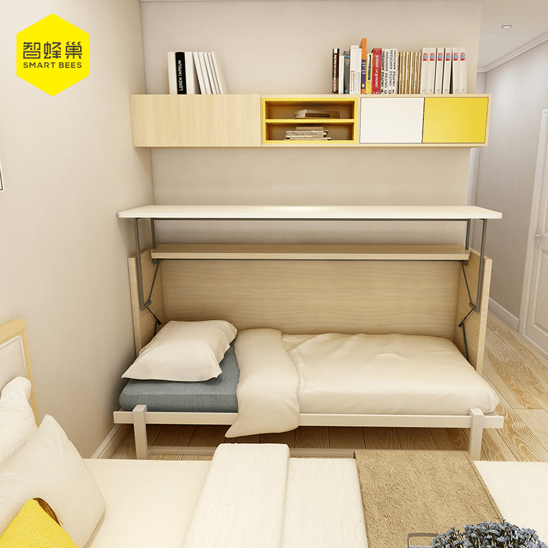 Hive Invisible bed household simple and easy Rollover Folding bed Double bed multi-function Desk Bed space Wall bedin the Residential furniture , Beds , Plate beds category - from Buy2taobao.com to provide professional Taobao agent buy service