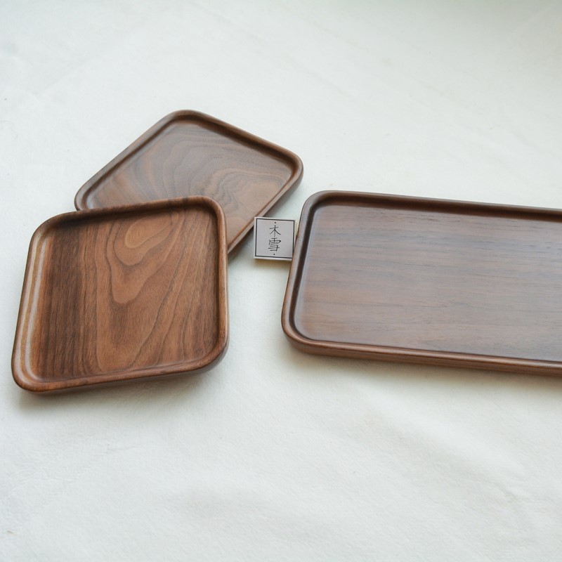Ins Audio network Same item Black Walnut solid wood tea tray Dessert woodiness Fruit plate Japanese-style dish Saucerin the Festive supplies/Gift , Cultural and creative products , Cultural and creative tableware category - from Buy2taobao.com to provide professional Taobao agent buy service