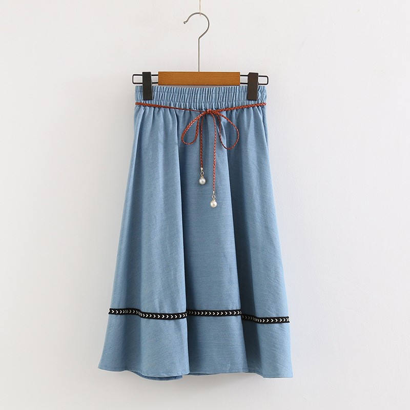 春装新款文艺小清新仔半身裙学生少女百搭中长裙f3310|msdalam kategori Butik wanita / wanita, skirt - dari Buy2taobao.com untuk memberikan perkhidmatan ejen Taobao profesional membeli