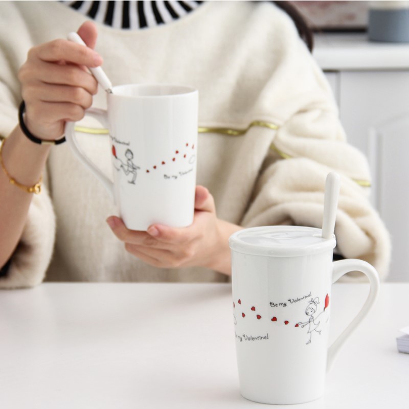 抖音网红陶瓷喝水杯子带盖家用套装情侣款创意可爱简约结ins同款e|msdalam kategori bekalan perayaan/hadiah, produk budaya dan kreatif, pinggan mangkuk budaya dan kreatif - dari Buy2taobao.com untuk memberikan perkhidmatan ejen Taobao profesional membeli