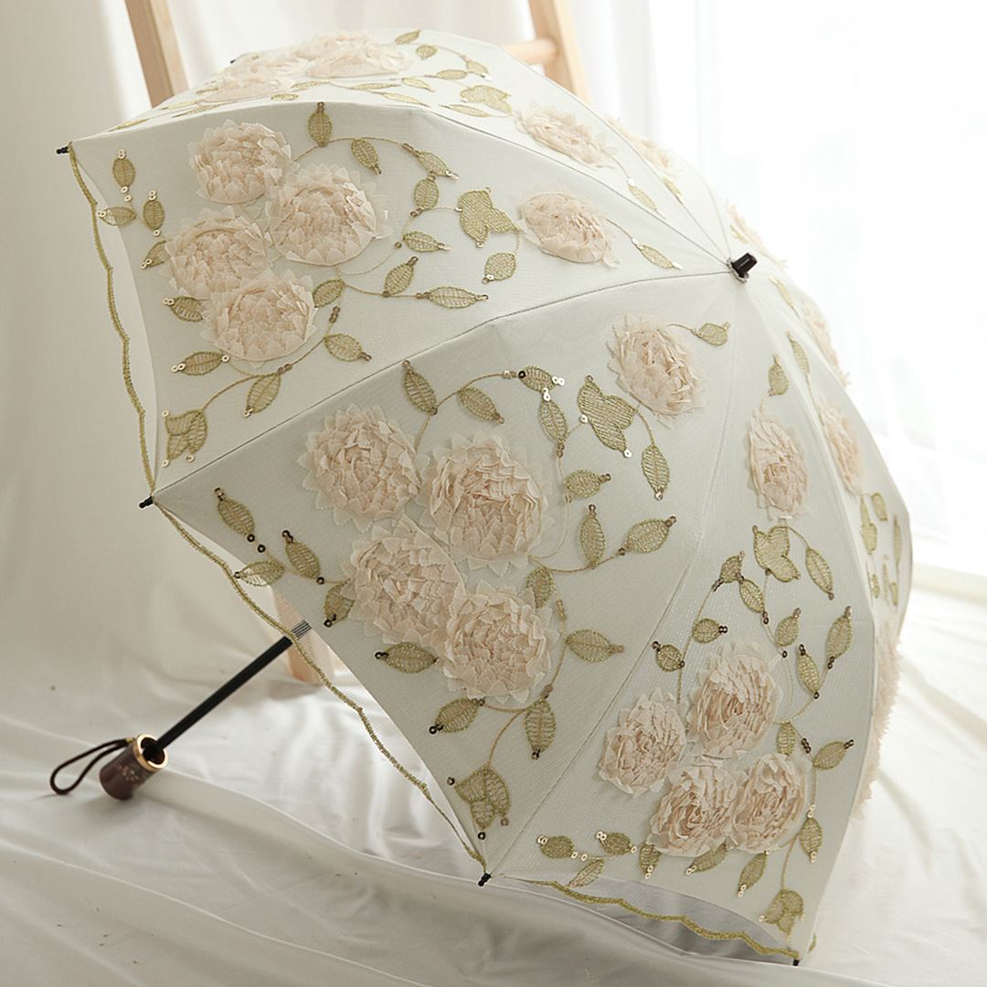 Umbrella summer double-deck Vinyl Umbrella Embroidery Wooden handle Retro court Parasol Zhesan Sunshadein the Home Daily , Umbrella/Rain gear/Rain/Moistureproof , Umbrella category - from Buy2taobao.com to provide professional Taobao agent buy service