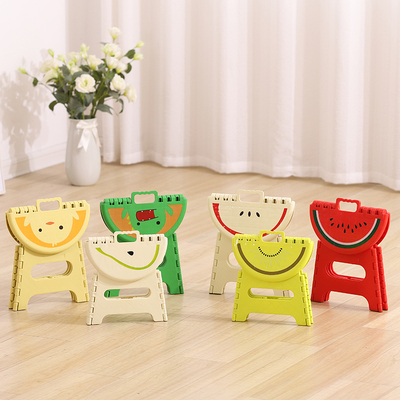 瀛欣儿童小圆凳可折叠家用便携矮登卡通水果椅子户外创意塑料板凳